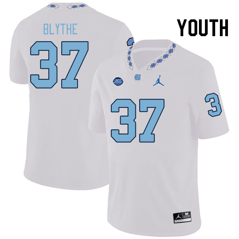 Youth #37 Jack Blythe North Carolina Tar Heels College Football Jerseys Stitched Sale-White